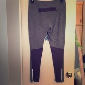 Grey Exercise Leggings with mesh details